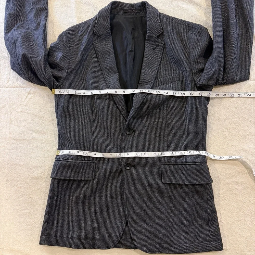 Rag & Bone Blazer 38 Gray Herringbone Virgin Wool Blend Unstructured Sport Coat